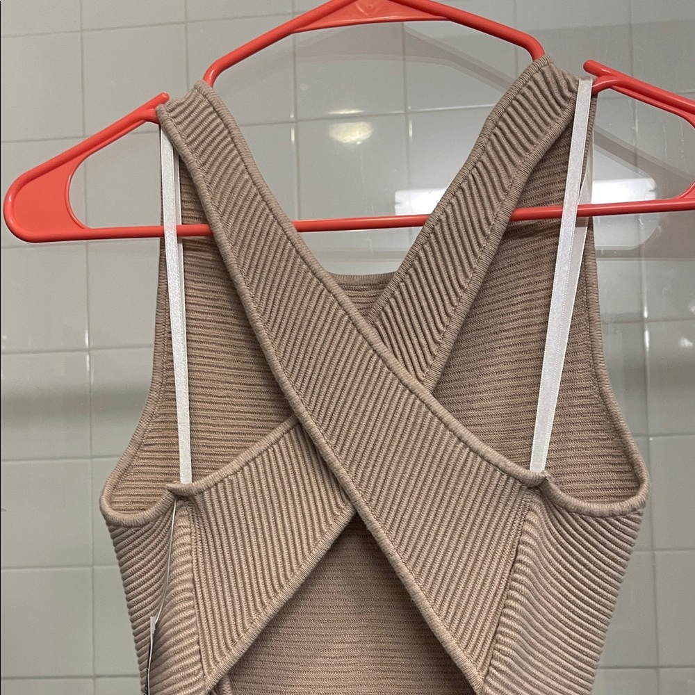 Abercrombie & Fitch Ribbed Mini Dress - Brown - Picture 4 of 6